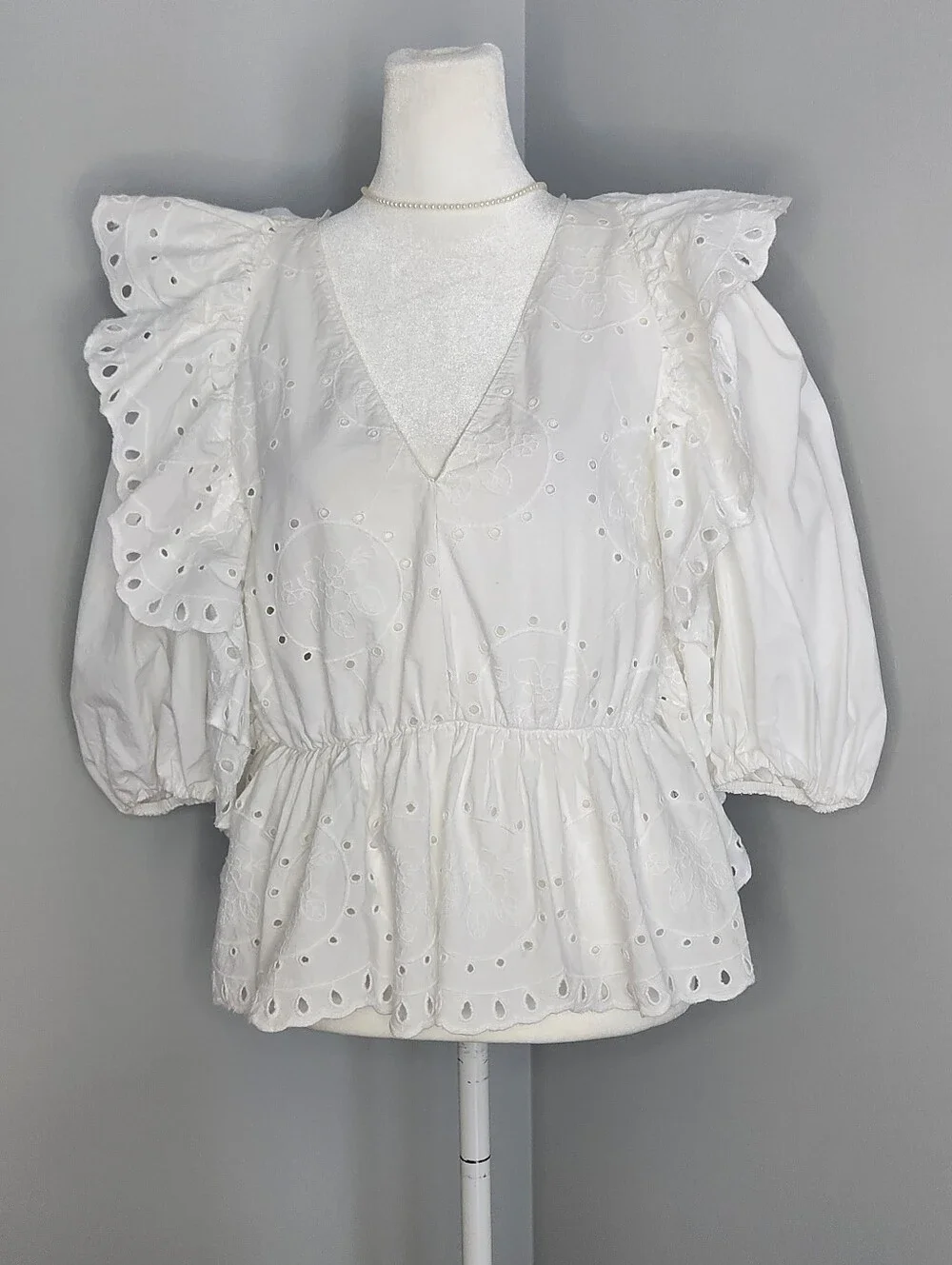 Zara white eyelet